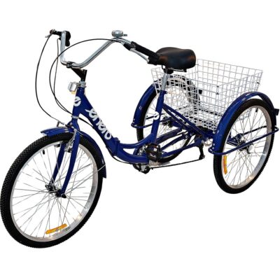 FOLDING 3-WHEEL BICYCLE 24 NAVY BLUE SHIMANO 7-SPEED