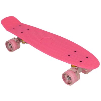 PLASTIC SKATEBOARD 22 INCH ENERO PINK LED