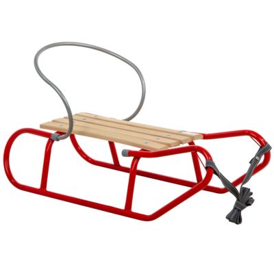 TOMEK METAL SLED WITH BACKREST RED