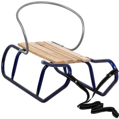 METAL TOM SLED WITH BACKREST BLUE