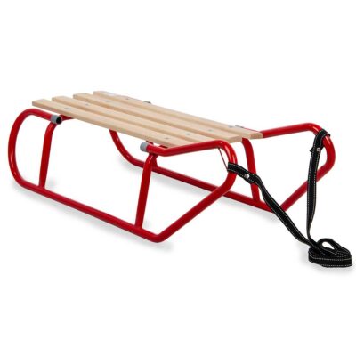 METAL SLEIGH 2-PERSON SLED RED