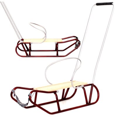 TOMEK METAL SLED WITH BACKREST AND PUSHER MAROON