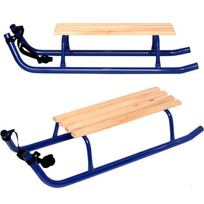 METAL SLEIGH SLED 2 PERSON REINFORCED BLUE