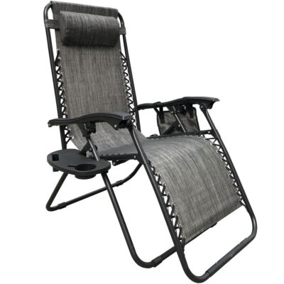 FOLDING GARDEN LOUNGER MULTIFUNCTIONAL 175X52/65X107CM GREY