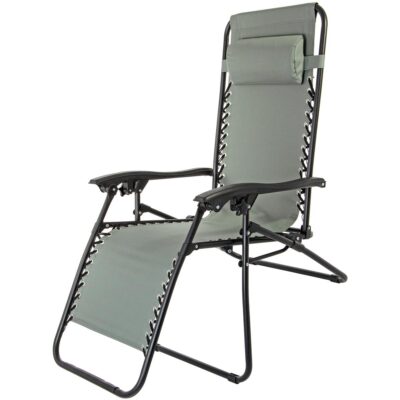 FOLDING MULTIFUNCTIONAL GARDEN LOUNGER WITH HEADREST BLISS GRAY