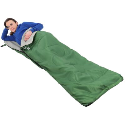 Туристический спальный мешок QUEST с компрессией 210x70CM ENERO CAMP GREEN