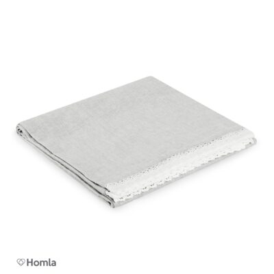 Tablecloth | ASEN | with lace trim grey | 130x180 | 905807