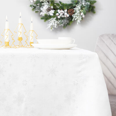 Tablecloth | SILVER SNOW | snowflakes white | 150x220 cm | XM22 937969