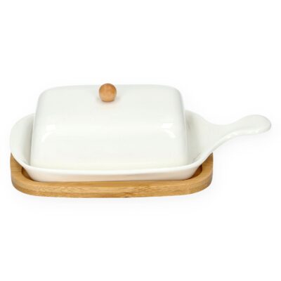 Butter bowl | FINCAN | ceramic with bamboo base | 22 cm | ALL 958339