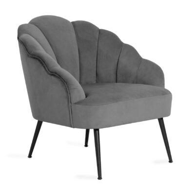 Grey velour armchair | ARIEL | 65x71x76 cm | ALL 969847