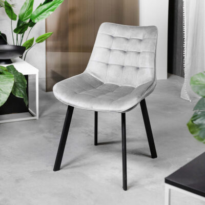 Chair | COLIN | velour grey | 53x51x83 cm | ALL 970713