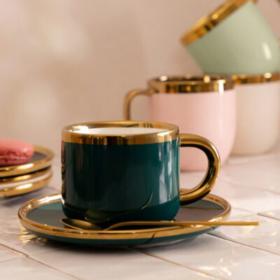 Cup | SINNES | emerald with saucer and spoon | 0.2 l | 978054