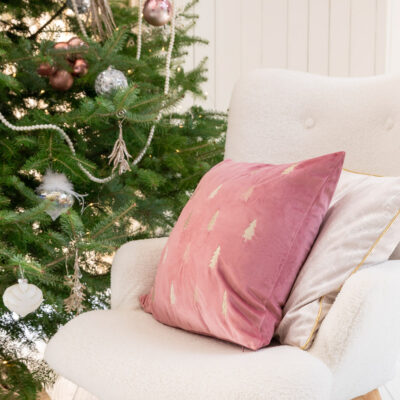 Pillowcase | ARBA | in gold Christmas tree pink | 45x45 cm | XM22 979976