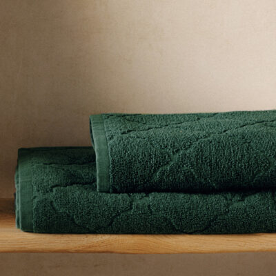 Towel | SAMINE | with Moroccan clover green | 70x130cm | 997536