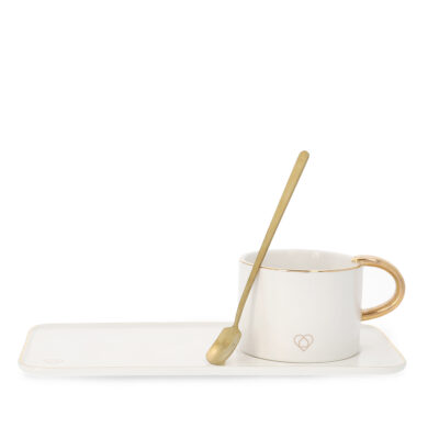 Cup | BOMLO | matt white with saucer and spoon | 0.2 l | ALL 998793