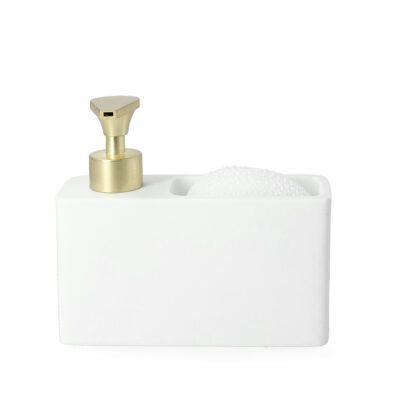 Dispenser | TEANA | white with gold pump | 17x15 cm | 812113