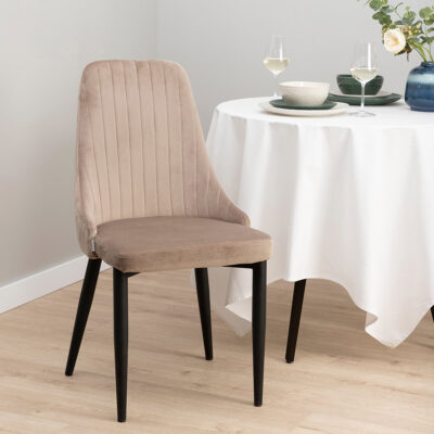 Стул | LOUIS | велюр бежевый | 45x45x90 см | ALL 823966