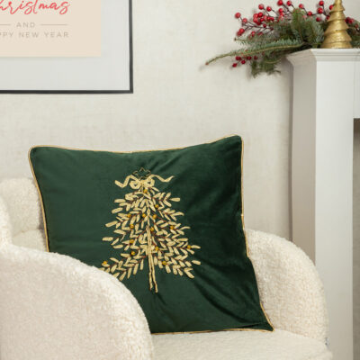 Pillowcase | JULE | with bells green | 45x45 cm | XM22 828169