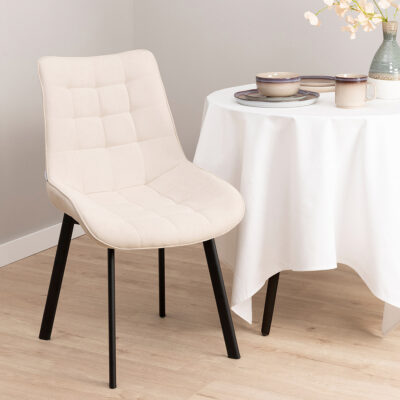 Chair | COLIN | in fabric beige | 53x51x83 cm | ALL 834016