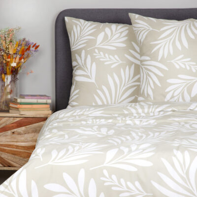 Bedding | THEOS | microfibre green with branches | 160x200 cm | SS23 843308