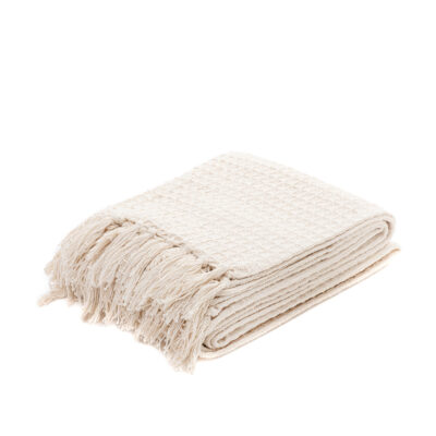 Blanket | VAFFEL | fringed natural | 130x170 cm | SS23 847078