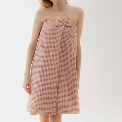 Towel | VAFFEL | pink, bath towel with velcro | 145x75 cm | SS23 849195