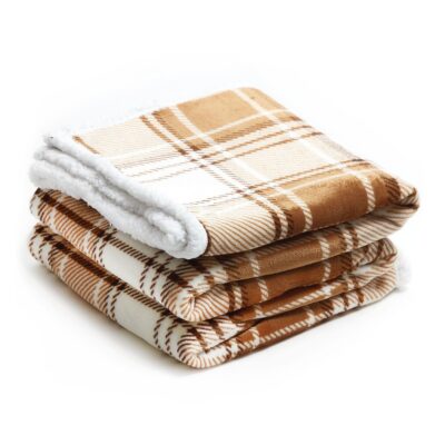Blanket | CORTEL | checkered with sherpa | 150x200 cm | 856117