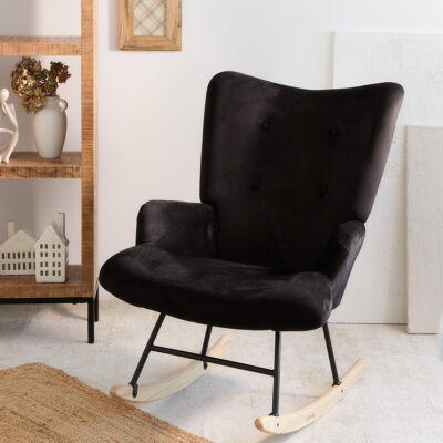 Armchair | MOSS | rocking chair black | 72x73x92 cm | 856728