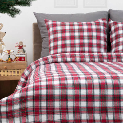 Bedding | NILSA | red checked flannel | 160x200 cm + 2 x 50x60 cm | 858234