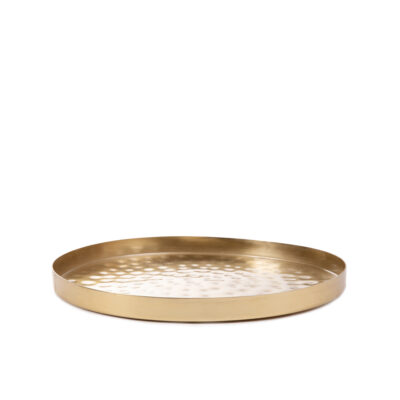 Decorative tray | DRITTO | hammered gold | 23x23x1.5 | 859125