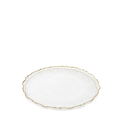 Тарелка | LISALA | прозрачная с золотым ободком | 28 см | 862064