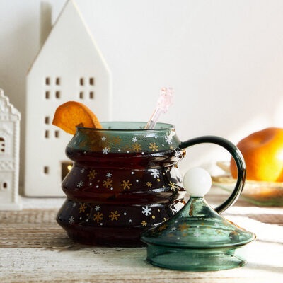 Mug | BENICA | Christmas tree with lid | 0.4 l | 865232