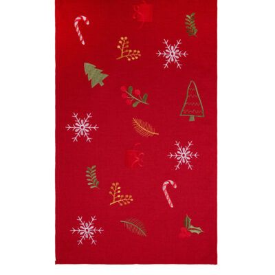 Table runner | STOM | red with embroidery | 40x160 cm | 865843