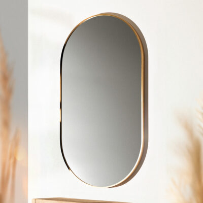 Зеркало | ELORA | подвесное овальное золото | Ш = 50 см В = 90 см | 872063