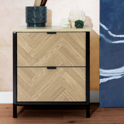 Bedside table | SWEN | natural with metal legs | 45x35x50 cm | 879116