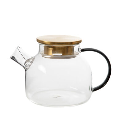 Jug | KUBBE | with grey handle and gold lid | 1 l | 888842