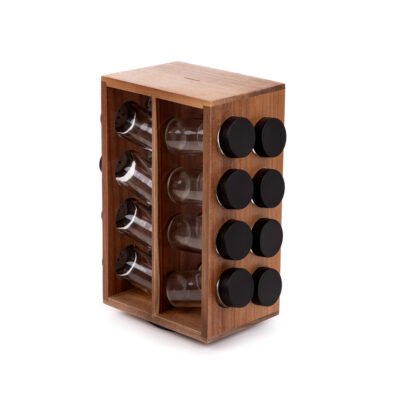 Spice jar set | LENNE | on rotating rack, 16 jars | 28x17x12 cm | 892849