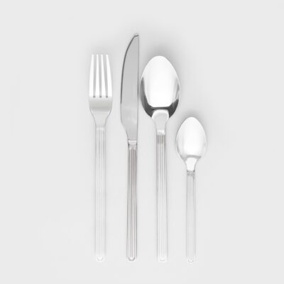 Cutlery set | ROOTS | silver striped | 16 pieces | 723360