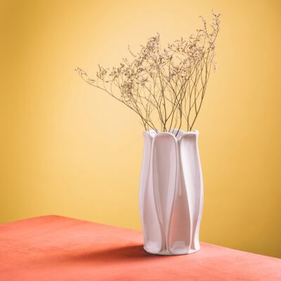 Vase | NOVO | white with geometric pattern | 11.2x24.50 cm | 727771