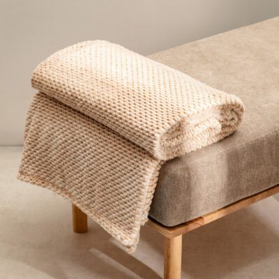 Blanket | GALEN | thick beige with ombre effect | 150x200 cm | 727924