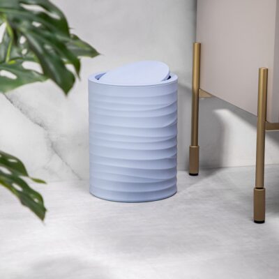 Basket | TORUS | bathroom hamper with embossing blue | 19x19x25 cm | 733642