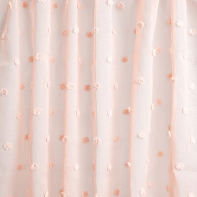 Штора занавеска | BELMONTE | с декоративными помпонами розовая | 140X250CM | 742439