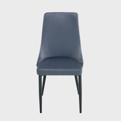 LOGAN | Темно-серый велюровый стул с черными ножками | 47x59x93 см | 743849