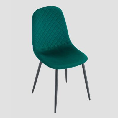 Стул | NOIR | велюровый зеленый с черными ножками | 44x52x85 см | 743863