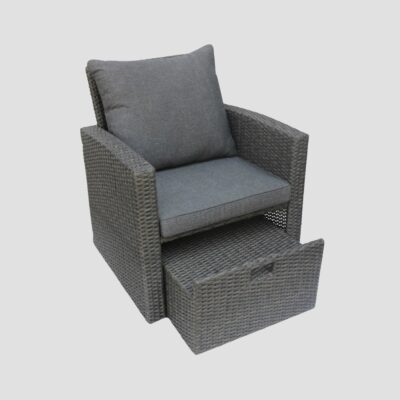 LINDE | садовое кресло с оттоманкой серое | 73x70x81 см | 743924