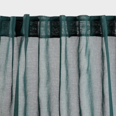 Штора занавеска | ADI | зеленая с помпонами | 140X250 CM | 745690