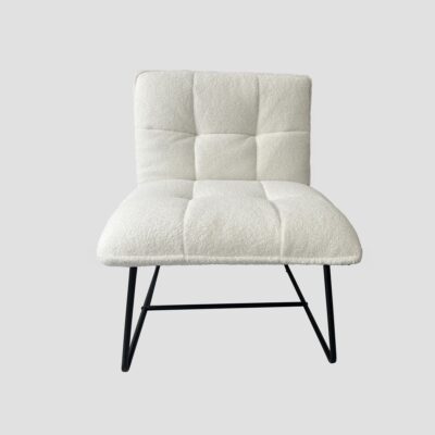 Armchair | NELOX | in fabric TEDDY BOUCLE ecru | 63x69x73 cm | 746338