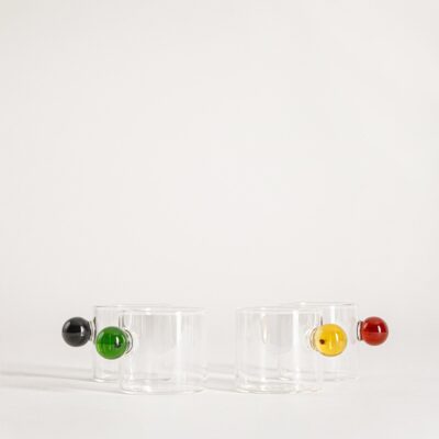 Set of cups | BOBBLY | with coloured ball, 4 pieces | 0.08 l | 747496