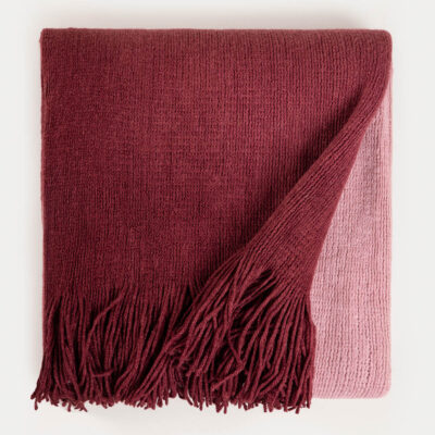 Blanket | FINNS | ombre soft burgundy with fringe | 130x170cm | 749131