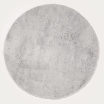 Rug | FALEN | imitation fur round grey | 90 cm | 750533